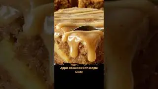 Apple Brownies with maple Glaze