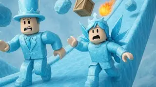 На эту ГОРУ НЕ ПОДНЯТЬСЯ она ЛЕДЯНАЯ в РОБЛОКС! Папа и Дочка ПАДАЮТ с ГОРЫ но не сдаются