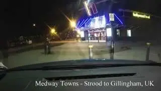 Nightlapse - Medway Towns, Strood to Gillingham, UK