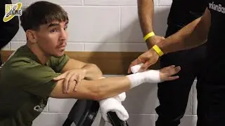 MICHAEL CONLAN GETTING HIS HANDS WRAPPED BY ADAM BOOTH IN PREPERATION FOR MARRIAGA
