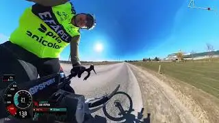 Middle aged man riding a bike and learning Adobe Premiere Pro