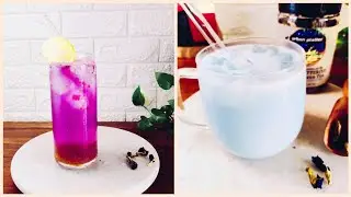 Aesthetic Drinks | Butterfly Blue Pea Drink | Simple Drink Idea | Homecafe Drinks |