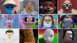 The Moment Obby Was Caught - Jumpscares Smurf Cat, Cartoon Cat, Evil Running Head, Police Family