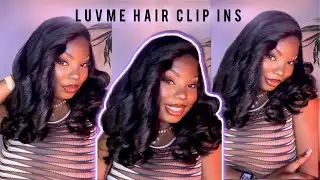 Barrel curls on LUVME HAIR clip ins extensions natural and full blow out look| MIONEKA G