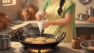 Peaceful Indian Village Cooking ASMR | Studio Ghibli&ndash;Inspired Jalebi