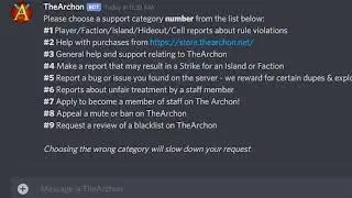 How to get help on TheArchon (discord support)