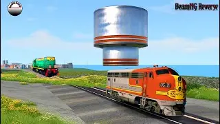 Trains vs Hydraulic Press Crashes Reverse - BeamNG Drive