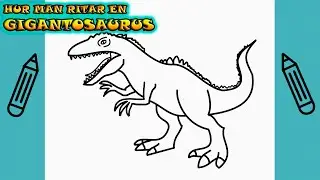 Hur man ritar en GIGANTOSAURUS (DINOSAURIE) | Rita Det Själv | Lär dig att rita enkelt
