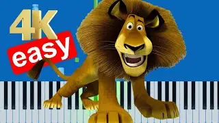 Madagascar - Once Upon A Time In Africa (Slow Easy) Beginner Piano Tutorial 4K