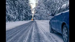 Snow driving in town Soest/Baarn, Netherlands 2025