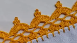 Bico de croche em pano de prato @crochecomclaudialima