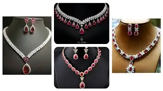 Brilliant stylish & elegant diamond ruby necklace design's for women's
