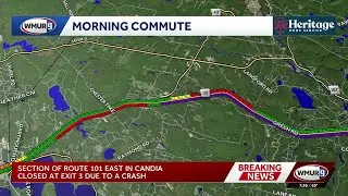 Section of Route 101 East in Candia closed at Exit 3 due to crash
