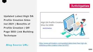 Top 50+ High DA PA [Dofollow] Profile Creation Sites List 2021 | How to Create Profile Backlinks