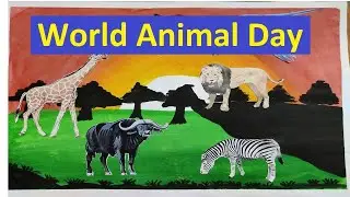 How to Make Poster on International Animal Day/Easy Poster Making Ideas for World Animal Day