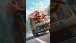 Enjoy Life Every Second 🐒 | Monkey Driving Truck 🚛 | Funny AI Cartoon #shorts #cartoon