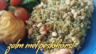 Zalm met pestokorst