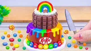 Best Of Mini Rainbow Cake 🍫🌈 Chocolate Drip KitKat Cake ASMR | How to Cake