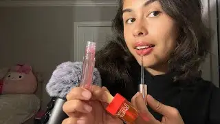 asmr : lipgloss application & mouth sounds