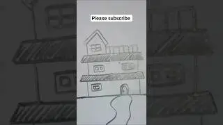 House 🏠 easy drawing sketch #art #tricks #sketch #viral #shorts