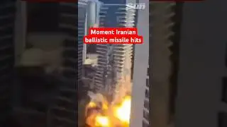Moment Iranian ballistic missile strikes an Israeli high-rise building