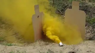 Airsoft grenades in action.