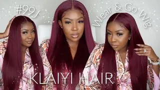 OMG SO FIRE 🔥 WEAR & GO SILK PRESS 😍 #99J YAKI STRAIGHT WIG INSTALL FT. KLAIYI HAIR