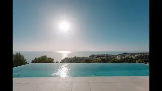 Architect-designed villa. Impressive panoramic sea and Ibiza views