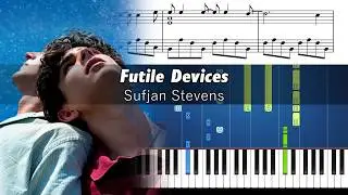 Sufjan Stevens - Futile Devices - Piano Tutorial with Sheet Music