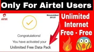 Airtel free internet Unlimited 2018 ||Airtel free data trick How to get free internet in Airtel sim