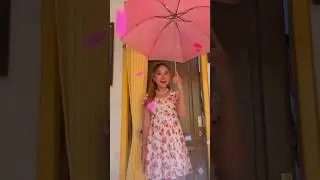 this was comingUmbrellarose petal outfit transition! #pink #rosepetals  #umbrella  #outfitransition