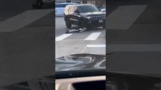 Car Crushes Robot in the Middle of the Street #car #accident #robot #crash #viralshorts