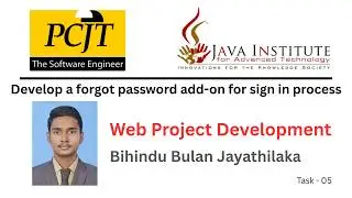 Task No 05: Develop a forgot password add-on for sign in process