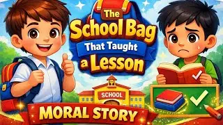 The School Bag That Taught a Lesson 🎒 | Kids Moral Story | Responsibility Story for Children
