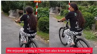 Cycling in Thoi Son also known as Unicorn Island, Vietnam
