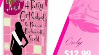 4 Party Girl Sashes and 1 Bachelorette Sash Set