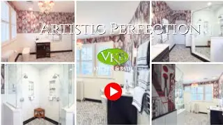 DRAMATIC & Bold Bathroom Makeover with Crystal Chandelier & Patterned Tile