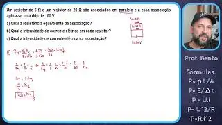 Um resistor de 5 &Omega; e um resistor de 20 &Omega; s&atilde;o associados em paralelo e a essa associa&ccedil;&atilde;o aplica se um