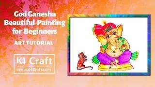 God Ganesh Beautiful  Painting  for  beginners - Tutorial /Art Tutorial  Daily Art Challenge #11