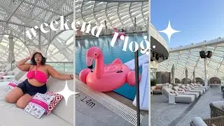 Sunny Sunday Poolside Vibes in Abu Dhabi: Relaxing by the Water! 🥂🏝️🌸Wet Deck #vlog mas #weeklyvlog