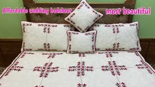 New best design hand Embroidery bedsheet available on affordable price EID SPECIAL