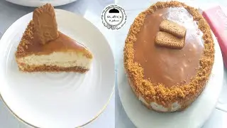 No Bake Lotus Cheese Cake Recipe (with agar agar powder),کیک پنیری لوتس |Sufraسفره