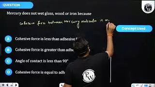 Mercury does not wet glass, wood or iron because....