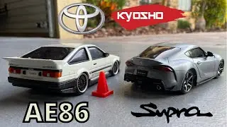 Kyosho Mini-Z drifting! Toyota Sprinter Trueno AE86 and Supra!