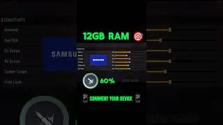 Samsung Best Sensitivity 📱✅ 2GB TO 12GB 🎯 #freefireshorts #freefire #shorts
