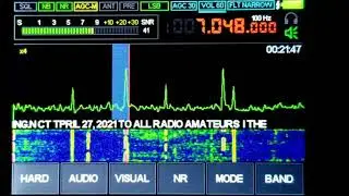 W1AW CW BULLETIN 40M DECODE ON MALACHITE DSP SDR RECEIVER 4-29-2021