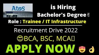 Atos Syntel is Hiring For Bachelor degree✅| Graduate Traniee 😃|2022 APPLY NOW |🔔 Important Video✨❤️😇