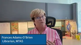 The Faces of Public Service: Frances Adams-O'Brien, MTAS