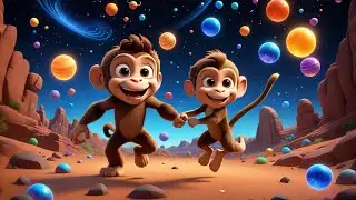 Four Silly Monkeys Swing on Stars | Fun Nursery Rhyme for Kids | Baby Songs and Preschool Learning