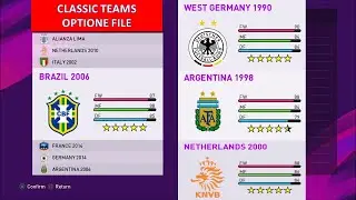 Year Based National Teams - PES 2020 Option File (Link)